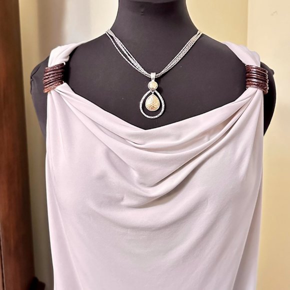 KENNETH COLE NEW YORK Women's BEIGE COLOR Blouse in Size Large - Picture 2 of 6